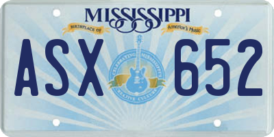 MS license plate ASX652