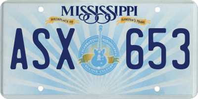 MS license plate ASX653