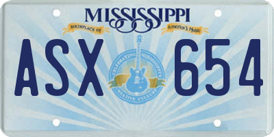MS license plate ASX654