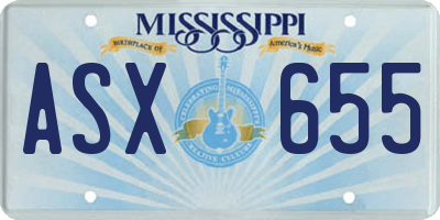 MS license plate ASX655