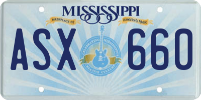 MS license plate ASX660