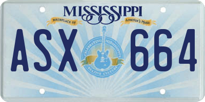MS license plate ASX664