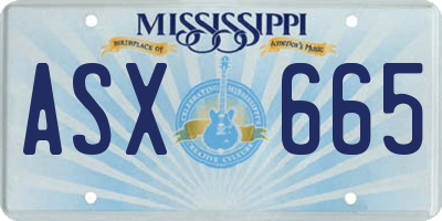MS license plate ASX665