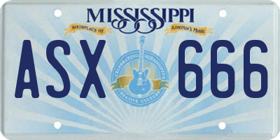 MS license plate ASX666