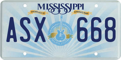 MS license plate ASX668