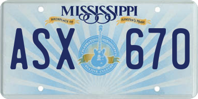 MS license plate ASX670