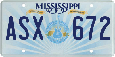 MS license plate ASX672
