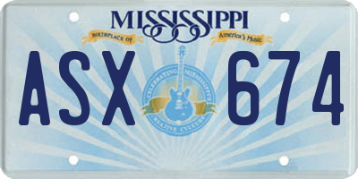 MS license plate ASX674