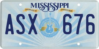 MS license plate ASX676