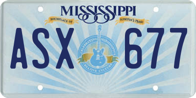 MS license plate ASX677