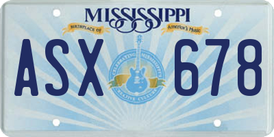 MS license plate ASX678