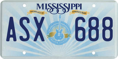 MS license plate ASX688