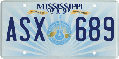 MS license plate ASX689