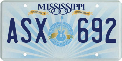 MS license plate ASX692