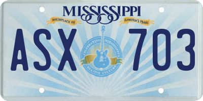 MS license plate ASX703