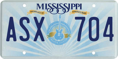 MS license plate ASX704