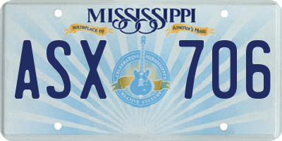MS license plate ASX706