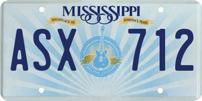 MS license plate ASX712