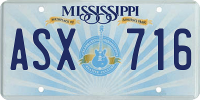 MS license plate ASX716
