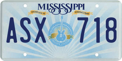 MS license plate ASX718
