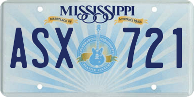 MS license plate ASX721