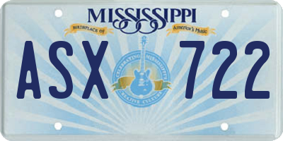 MS license plate ASX722