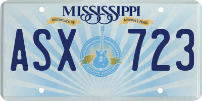 MS license plate ASX723