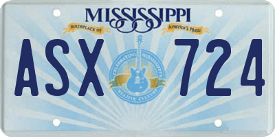 MS license plate ASX724