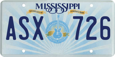 MS license plate ASX726
