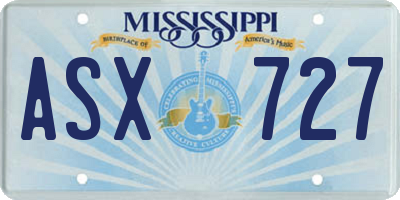 MS license plate ASX727