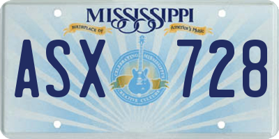 MS license plate ASX728
