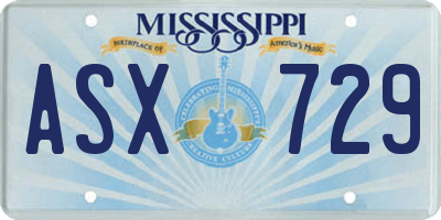 MS license plate ASX729