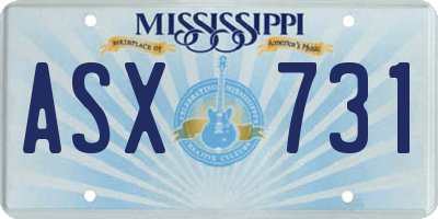 MS license plate ASX731