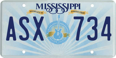 MS license plate ASX734