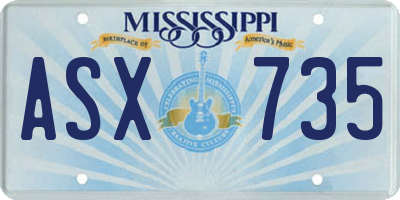 MS license plate ASX735