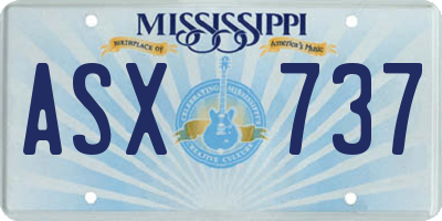 MS license plate ASX737
