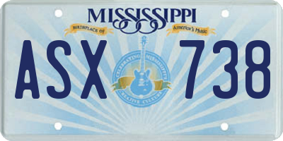 MS license plate ASX738