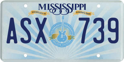 MS license plate ASX739