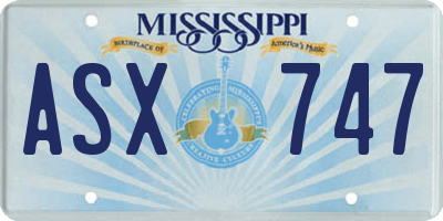 MS license plate ASX747