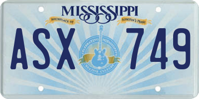 MS license plate ASX749