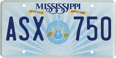 MS license plate ASX750