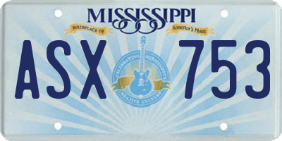 MS license plate ASX753
