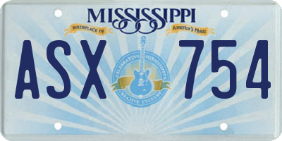 MS license plate ASX754