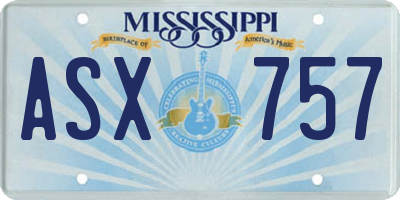 MS license plate ASX757