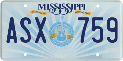 MS license plate ASX759