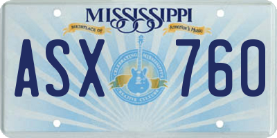 MS license plate ASX760