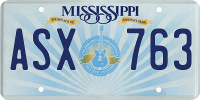 MS license plate ASX763