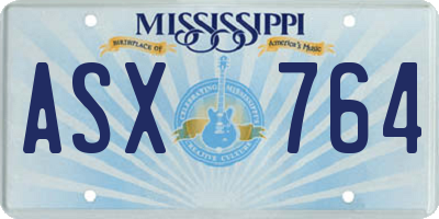 MS license plate ASX764