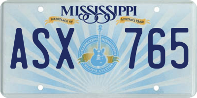 MS license plate ASX765