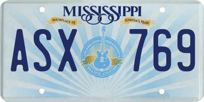 MS license plate ASX769